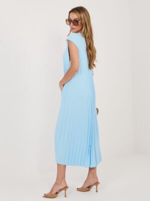 Alternative view of Plisuota midi  suknelė  trumpomis rankovėmis "AUSTINN" šviesi mėlyna