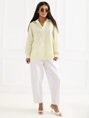 Klasikiniai dryžuoti marškiniai "CARINA" šviesi geltona