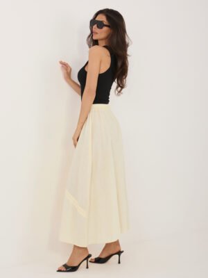 Alternative view of Lengvai krintantis ilgas sijonas su dekoratyviais raišteliais "NOELLY" šviesi geltona