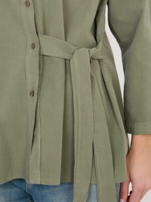 Alternative view of Asimetriški marškiniai su dekoratyviniu surišimu "LEILA" khaki