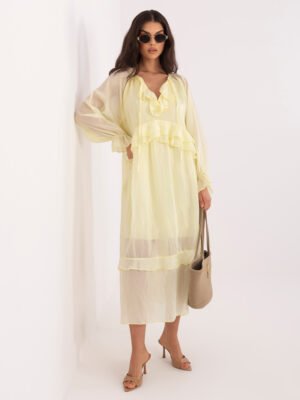 Švelnios elegancijos suknelė "KELLY" šviesi geltona