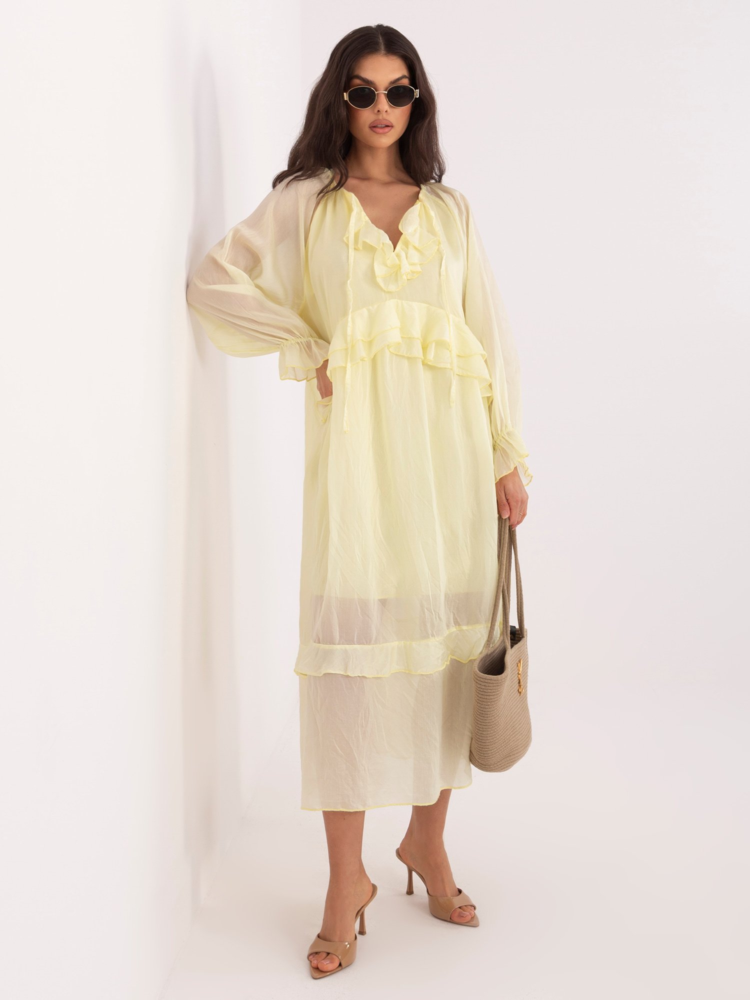 Švelnios elegancijos suknelė "KELLY" šviesi geltona