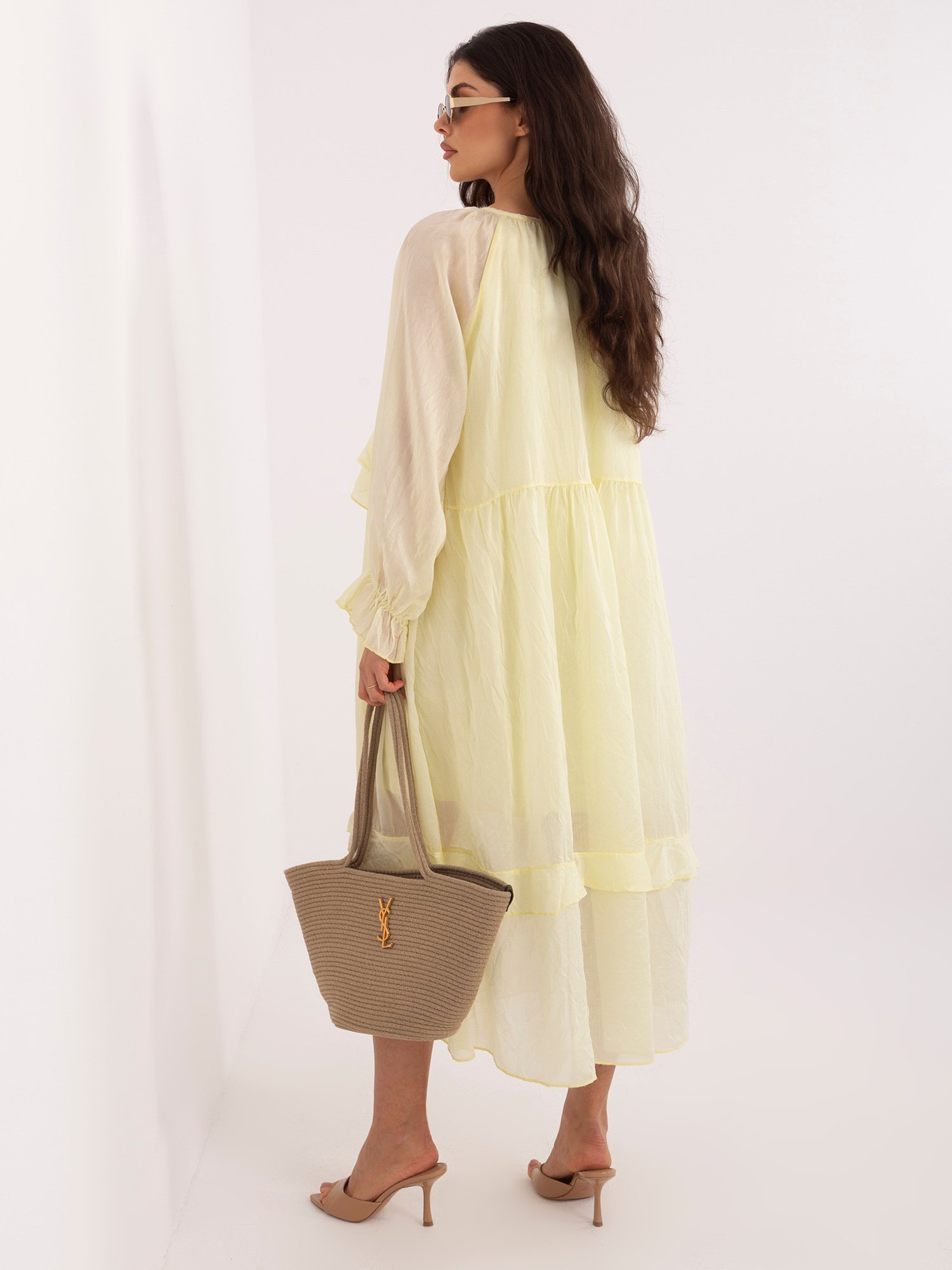 Švelnios elegancijos suknelė "KELLY" šviesi geltona - Image 4