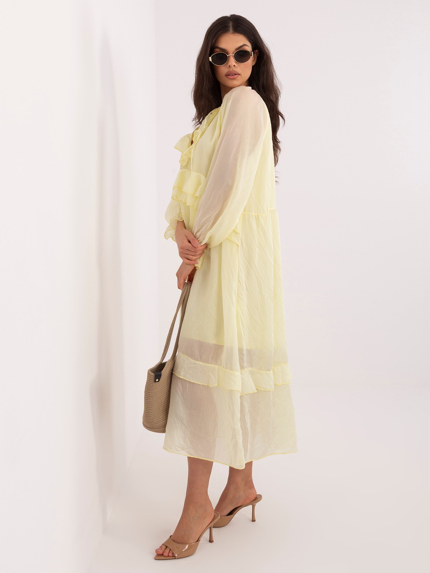 Švelnios elegancijos suknelė "KELLY" šviesi geltona - Image 2