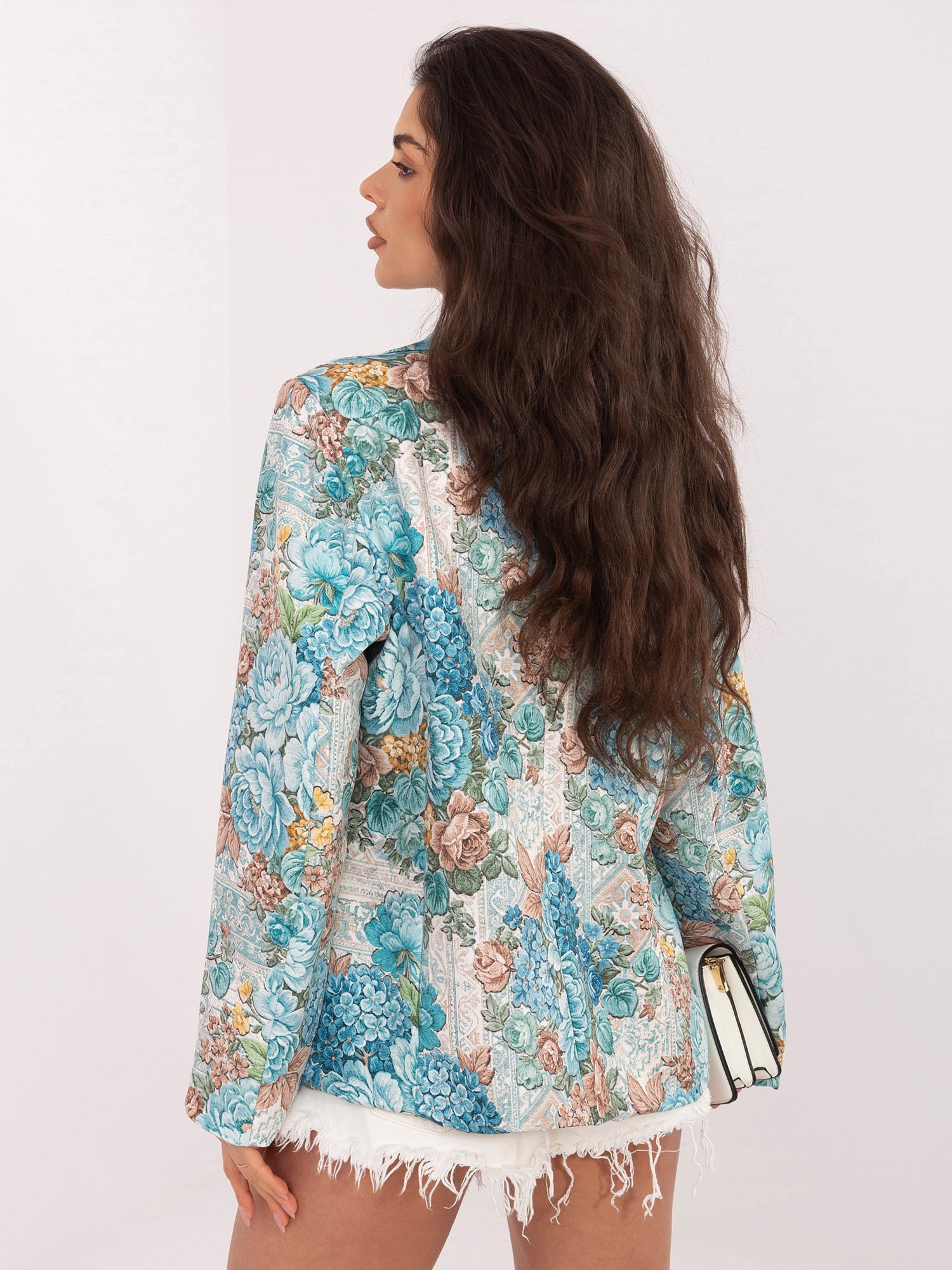 Stilingas gėlių rašto švarkas "Casandra" mėtinė - Image 2