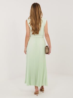Alternative view of Elegantiška suknelė su plisuoto audinio sijonu "FINEZZA" mėtinė