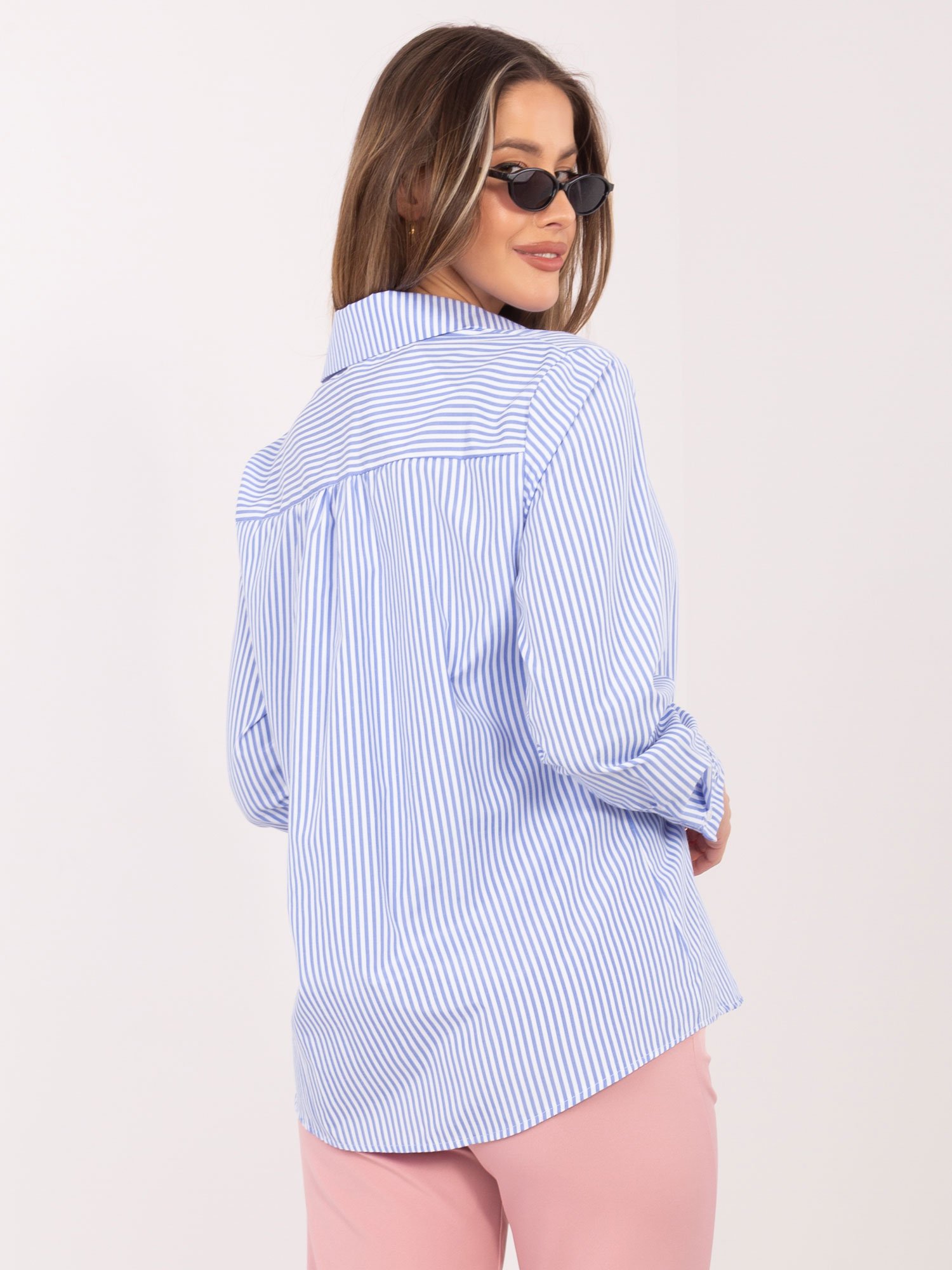 Klasikiniai dryžuoti marškiniai "CARINA" šviesi mėlyna - Image 8