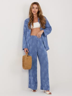 Lengvas marškinių ir laisvų kelnių komplektas "BLAIR" mėlyna