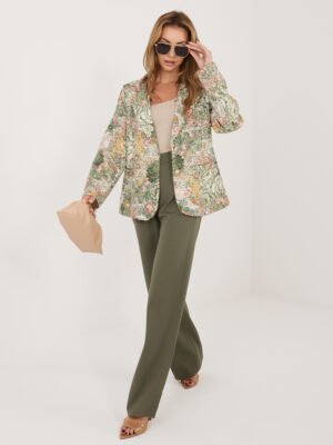 Alternative view of Stilingas gėlių rašto švarkas "Casandra" tamsi žalia