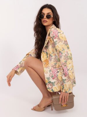 Alternative view of Stilingas gėlių rašto švarkas "Casandra" geltona