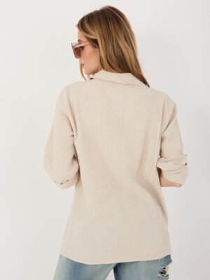 Alternative view of Lengvi, laisvo silueto muslino marškiniai "HUGGY" smėlio