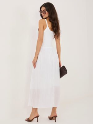 Alternative view of Vasariška maxi suknelė su petnešėlėmis ir lengvu sijonu "KRISSY" balta