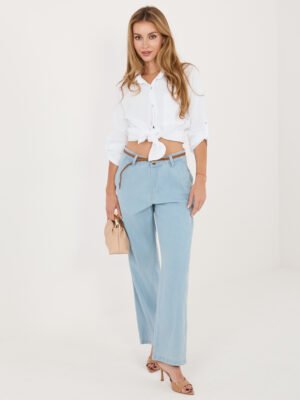 Lengvi, laisvo silueto muslino marškiniai "HUGGY" balta