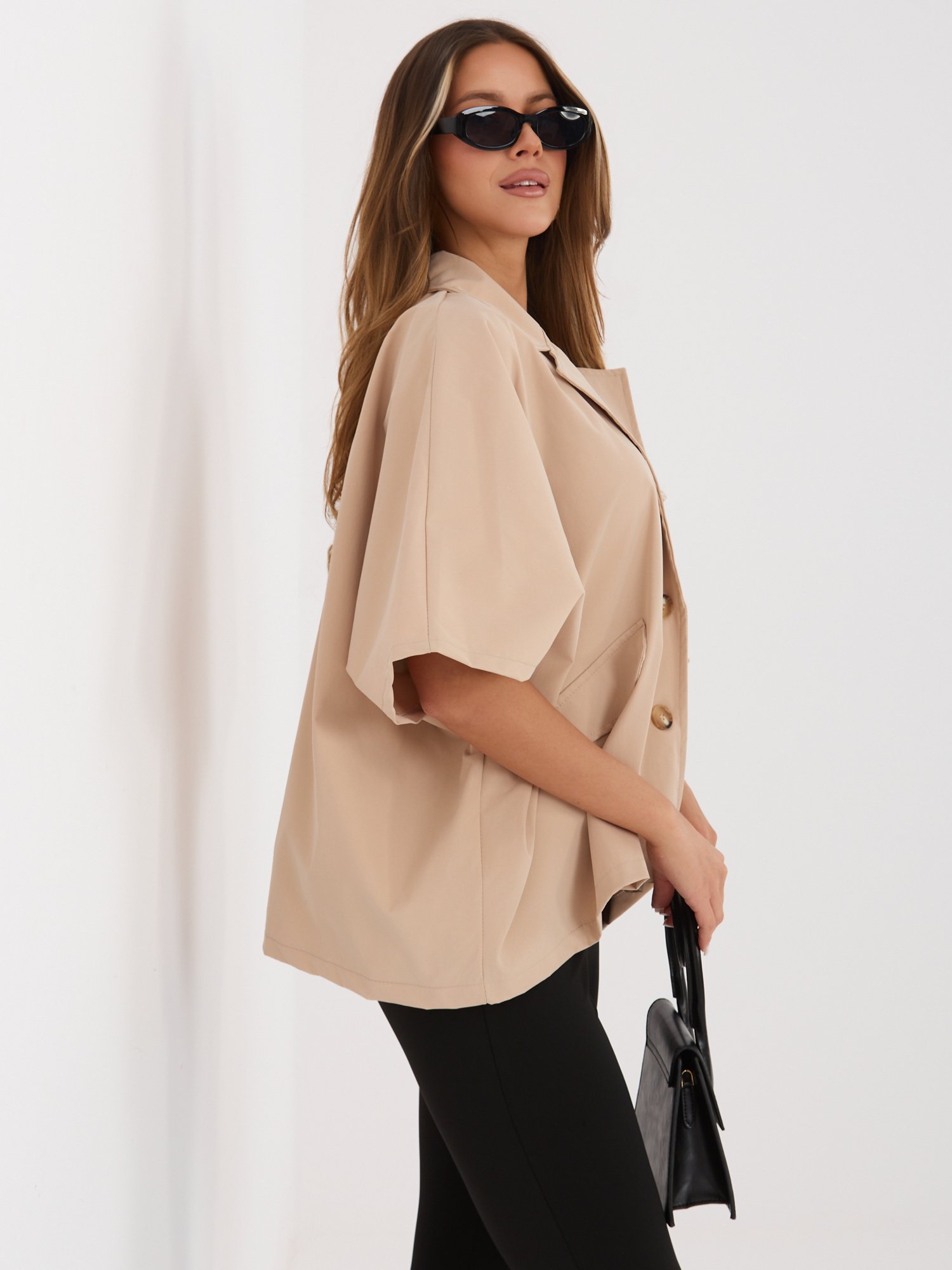 Vasarinis oversize paltukas "DEBBY" karamelė - Image 3
