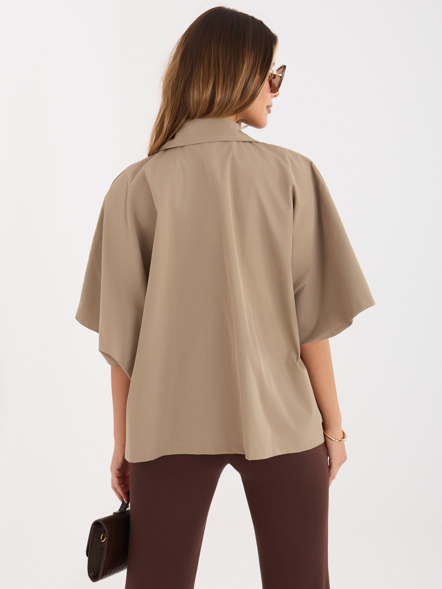 Vasarinis oversize paltukas "DEBBY" tamsi smėlio - Image 4