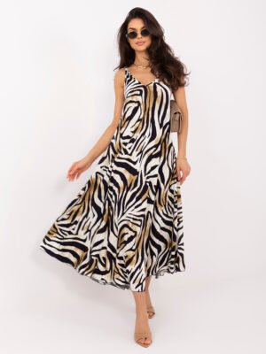 Ilga vasarinė zebra rašto suknelė "ALIRA" juoda