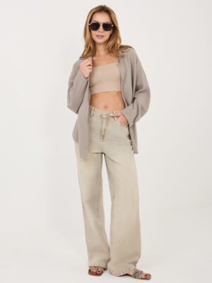 Lengvi, laisvai krentantys muslino marškiniai "ECHO" tamsi smėlio