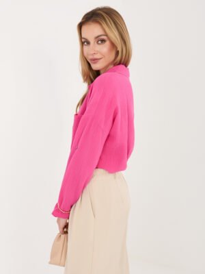 Alternative view of Lengvi, laisvo silueto muslino marškiniai "HUGGY" fuksijų