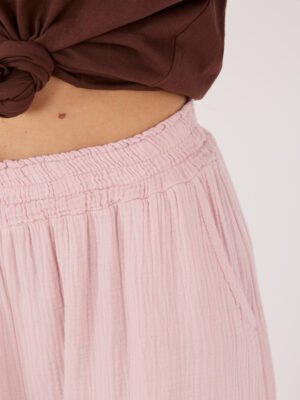 Alternative view of Palazzo stiliaus muslino kelnės "HUGGY" šviesi rožinė