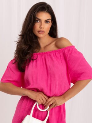 Alternative view of Itin patogus muslino šortų kombinezonas "MUSLYNN" ryški rožinė